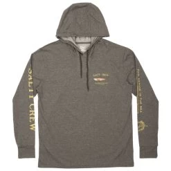 Sweat Salty Crew Bruce Hooded Tech Tee Charcoal