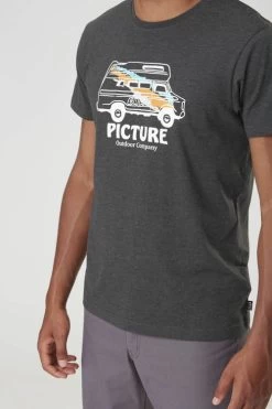 T-Shirt Picture Custom Van Dark Grey Melange -Magasin De Snowboard Professionnel Custom Van Tee Dark Grey Melange Picture Organic Clothing 2 1