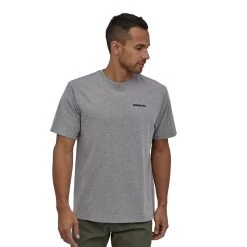 T-Shirt Homme Patagonia P-6 Logo Responsibili-Tee Gravel Heather