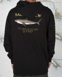 Sweat Salty Crew Bruce Black -Magasin De Snowboard Professionnel Salty Crew Bruce Hood Fleece Black 4 1
