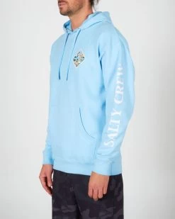 Sweat Salty Crew Tippet Lineup Light Blue -Magasin De Snowboard Professionnel Salty Crew Tippet Lineup Hood Fleece Light Blue 2 1