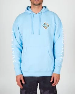 Sweat Salty Crew Tippet Lineup Light Blue -Magasin De Snowboard Professionnel Salty Crew Tippet Lineup Hood Fleece Light Blue 3 1