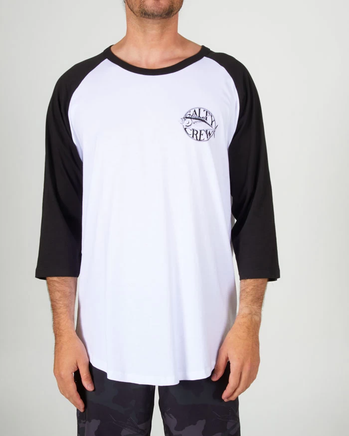 T-Shirt Salty Crew Tuna Time Baseball White / Black 4 T-Shirt Salty Crew Tuna Time Baseball White / Black – Image 2