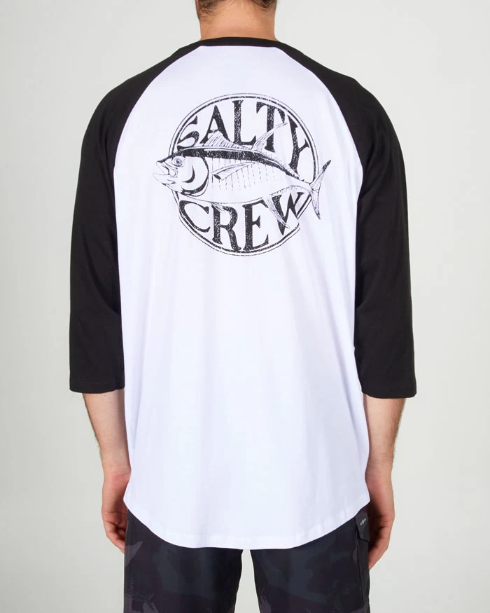 T-Shirt Salty Crew Tuna Time Baseball White / Black 5 T-Shirt Salty Crew Tuna Time Baseball White / Black – Image 3
