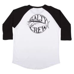 T-Shirt Salty Crew Tuna Time Baseball White / Black