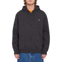 Sweat Volcom Single Stone Zip Heather Black