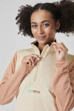 Sweat Picture Tahita Smoke White -Magasin De Snowboard Professionnel Tahita 1 4 Grid Fleece Smoke White Picture Organic Clothing 2 1